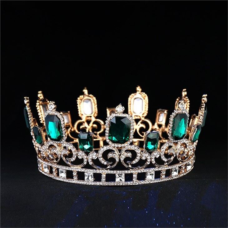 Quality Queen Crown Cubic Zircon Jewelry Tiara Fantastic Design Gold Plating Crown For Women