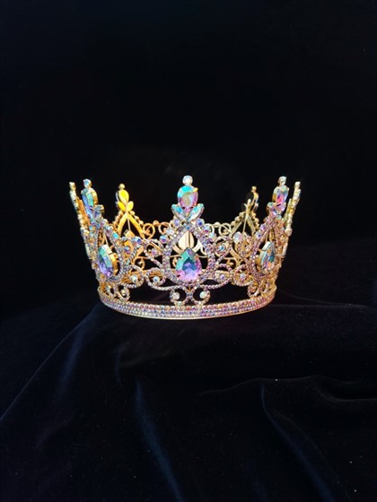 Pełna okrągła niestandardowa korona Rhinestone korowód korony kwiatowe kryształowe koło Tiara